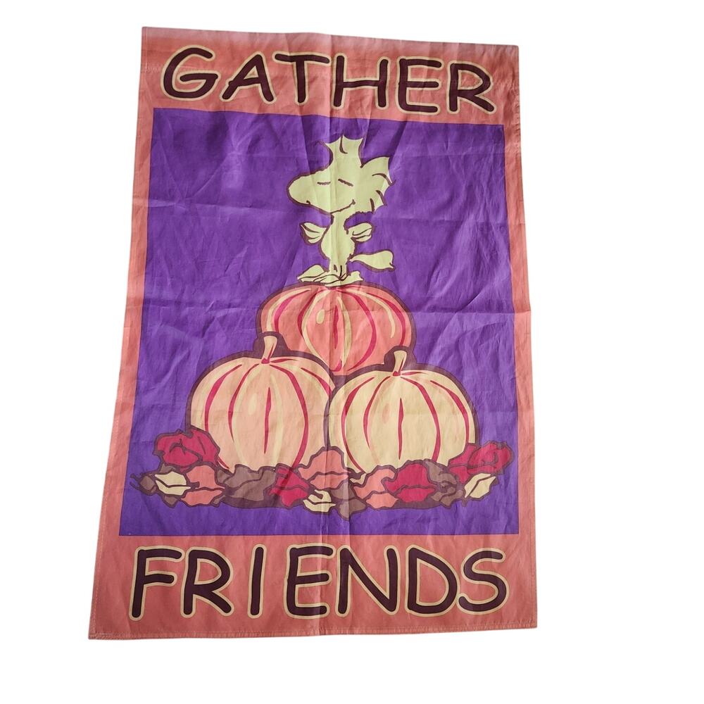 Peanuts Vintage "Gather Friends" flag 37x25